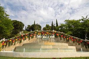 big green park in saragossa spain on a warm sunny day lookout point photo