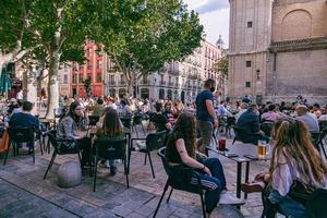 streets in the historic old town of Zaragoza, Spain photo