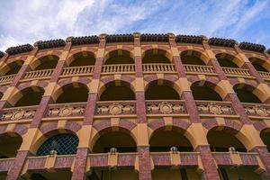 bullring against the city of Zaragoza, Spain on a sunny day photo