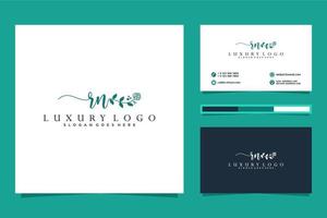 Initial RN Feminine logo collections and business card template Premium Vector