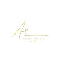 Letter AR Signature Logo Template Vector