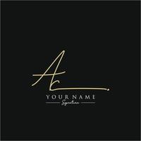 Letter AC Signature Logo Template Vector