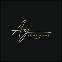 Letter AY Signature Logo Template Vector