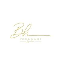 Letter BH Signature Logo Template Vector