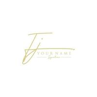 Letter FJ Signature Logo Template Vector