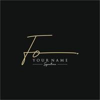 Letter FO Signature Logo Template Vector