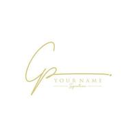 Letter CP Signature Logo Template Vector