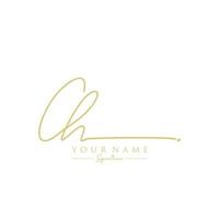 Letter CH Signature Logo Template Vector