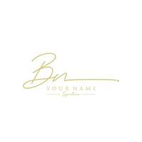 Letter BN Signature Logo Template Vector