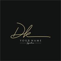 Letter DK Signature Logo Template Vector