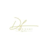 Letter DF Signature Logo Template Vector