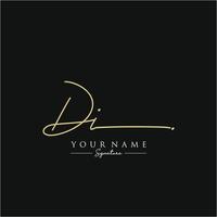 Letter DI Signature Logo Template Vector