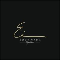 Letter EI Signature Logo Template Vector