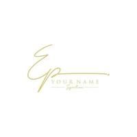 Letter EP Signature Logo Template Vector