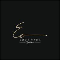 Letter EO Signature Logo Template Vector