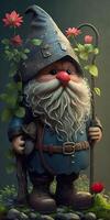 illustration of a cute garden gnome photo