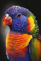 illustration of a cute rainbow parakeet photo