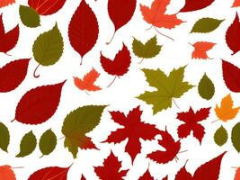 grupo de diferente de colores hojas. otoño hojas antecedentes. hojas descendente. modelo diseño. generativo ai. foto
