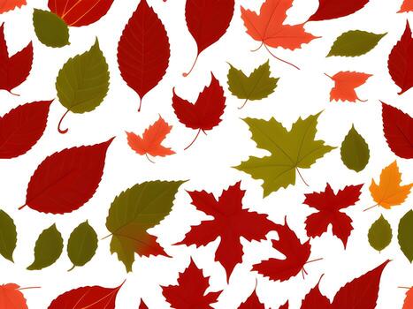 group of different colored leaves. autumn leaves background. leafs falling. pattern design. . photo