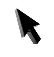 3d computer mouse cursor. arrow icon. Generative AI. photo