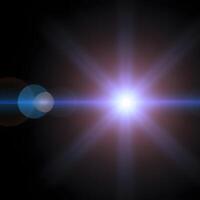 Lens flare isolated on black background. light effect. . photo