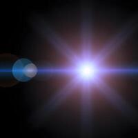 Lens flare isolated on black background. light effect. . photo