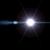 Lens flare isolated on black background. light effect. . photo