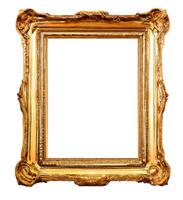 Blank antique gold picture frame. . photo