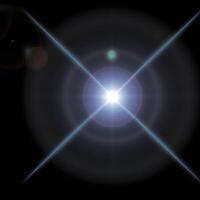 Lens flare isolated on black background. light effect. . photo