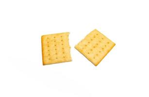 Crackers isolated on white background. Photo after some edits.