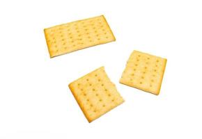 Crackers isolated on white background. Photo after some edits.