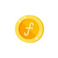 Guilder, coin, money color vector icon