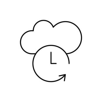 Cloud computing, clock, SEO vector icon