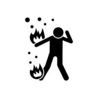 Man, fire, cry vector icon