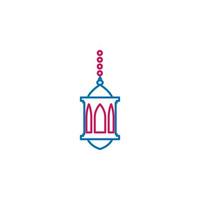 Islam, lantern 2 colored line vector icon