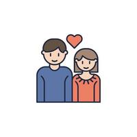 couples in love cartoon vector icon