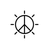 Sun, peace vector icon