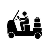 trabajar, hotel, hombre, humano, mucama vector icono