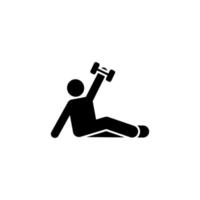 hombre pesa gimnasio deporte con flecha pictograma vector icono