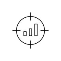 Targets, chart, SEO vector icon