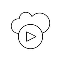 Computing cloud, play, SEO vector icon