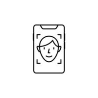 Smartphone face scan vector icon