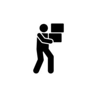 Man move boxes vector icon