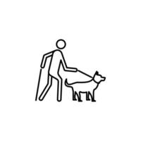 guide dog vector icon