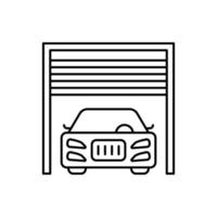 dentro cochera, coche reparar vector icono