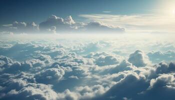 Blue sky and soft clouds background with photo