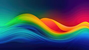 Modern background of rainbow gradients and curves with fluid, liquid motion with photo