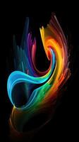 Modern background of rainbow gradients and curves with fluid, liquid motion with photo