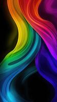 Modern background of rainbow gradients and curves with fluid, liquid motion with photo