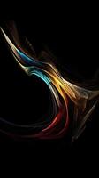 Modern background of rainbow gradients and curves with fluid, liquid motion with photo